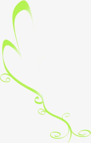 绿色渐变不规则线条免抠