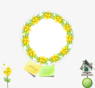 鲜花花环促销海报免抠