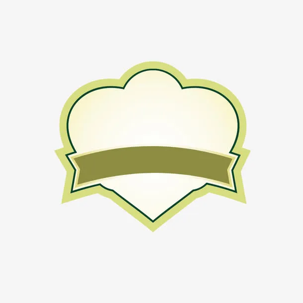 淡黄心形促销标牌免抠