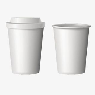 实物白色纸杯免抠