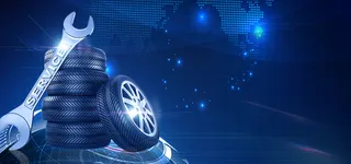 汽车修理蓝色海报背景高清