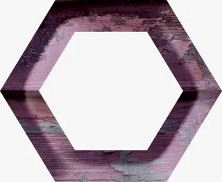 简单六边形边框免抠