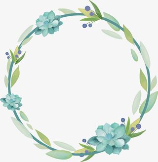 卡通多肉花圈花环免抠