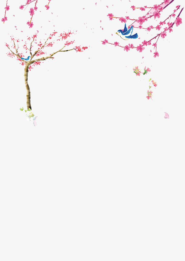 喜鹊嬉戏图免抠