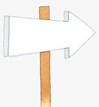 手绘简约指路牌免抠