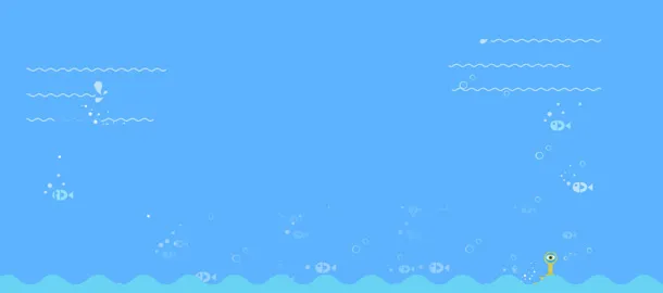 蓝色卡通海洋海报背景