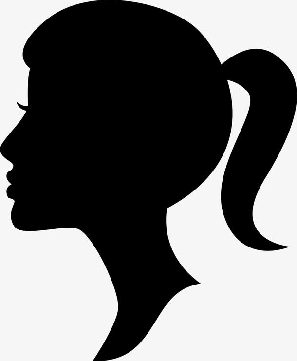 小女孩头部剪影图免抠