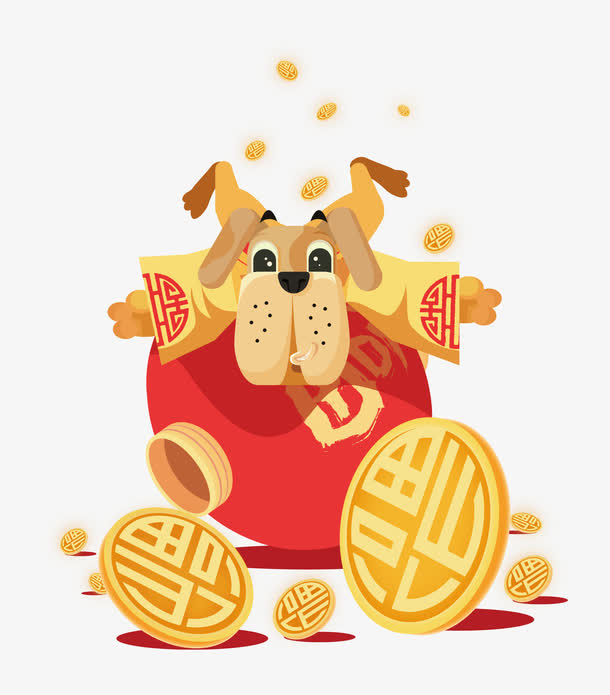 矢量图可爱的小狗免抠