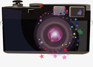 矢量黑色相机免抠