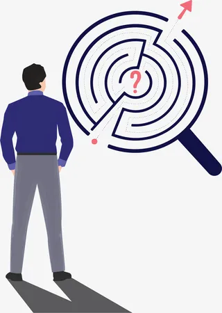 商务小人思考难题免抠手绘/卡通卡通元素