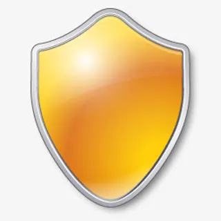 黄色盾形图标免抠