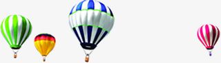 四个热气球夏天免抠