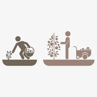 人物 种地 耕田免抠