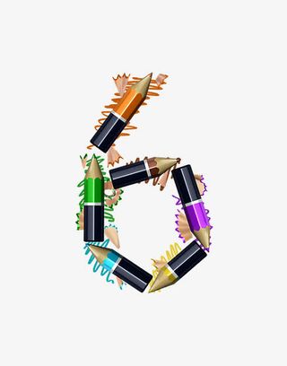 铅笔字母数字6免抠