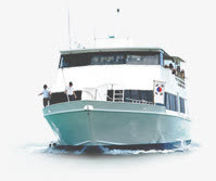 远景白色游船免抠