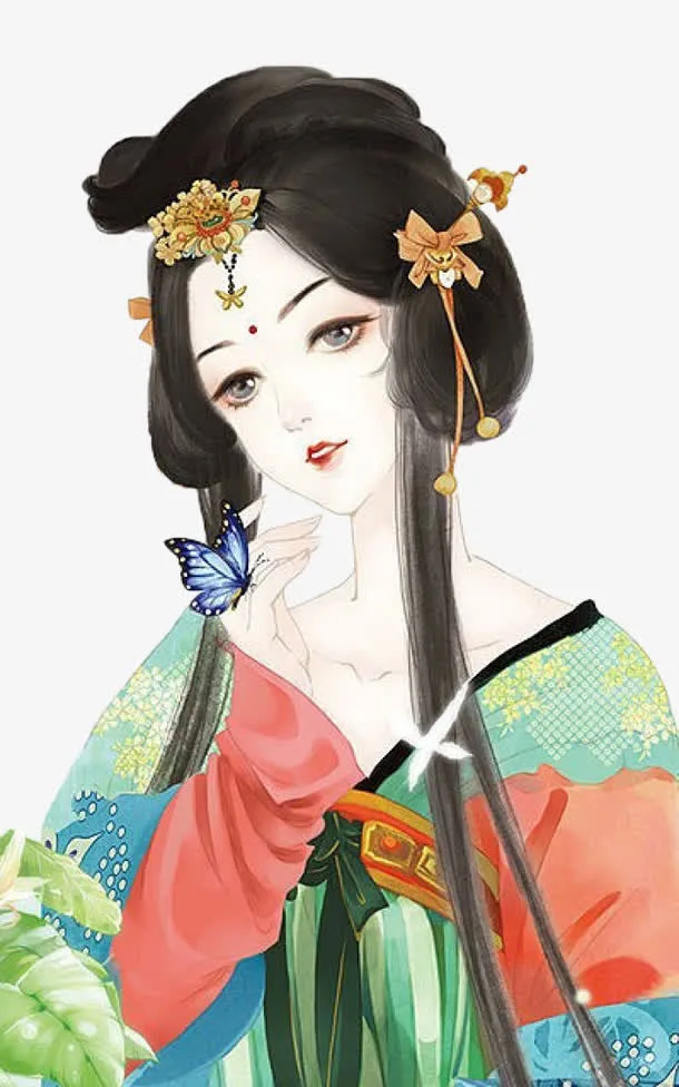 手绘王昭君免抠