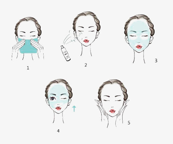 补水美女步骤图片素材免抠