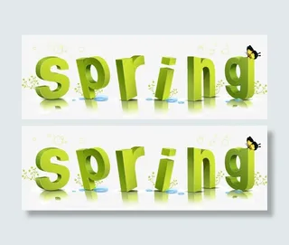 Spring立体艺术字免抠