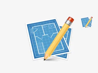 铅笔和设计图免抠