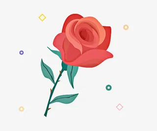 免抠卡通手绘玫瑰花免抠