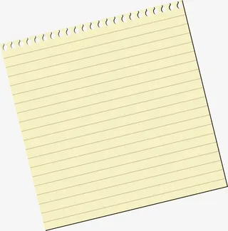 黄色卡通纸张免抠