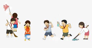 五一劳动节可爱人物插图打扫卫生免抠