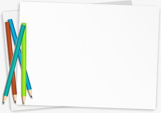 学习用品多彩铅笔免抠