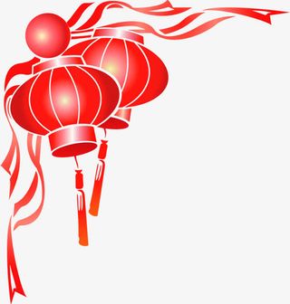 红色手绘灯笼国庆免抠