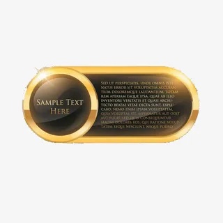 欧式花纹华丽金属质感原框免抠