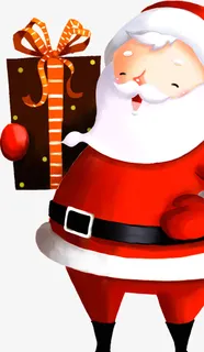 圣诞老人手持礼物免抠 圣诞老人手持礼物免抠