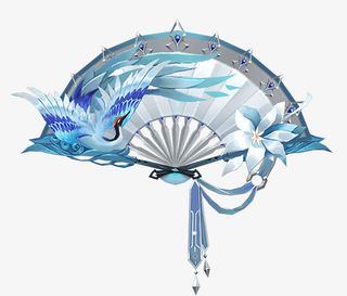 蓝色游戏扇子免抠