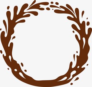 咖啡色简约圆圈巧克力边框纹理免抠