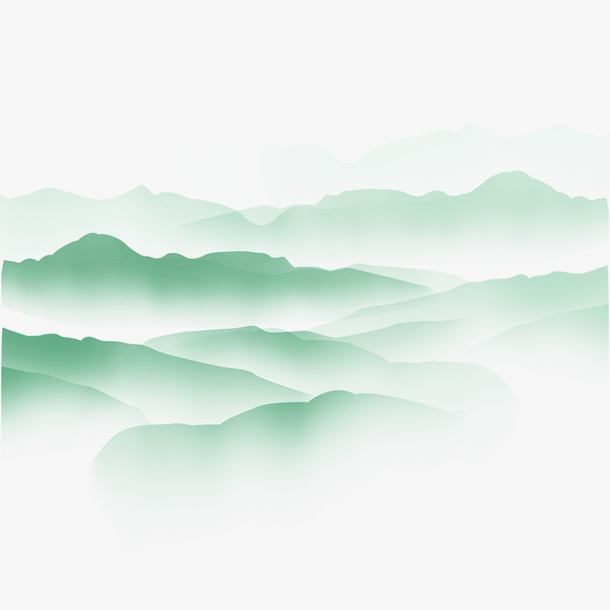 绿色清新高山边框纹理免抠