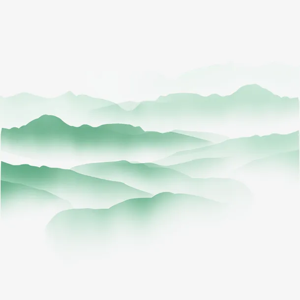 绿色清新高山边框纹理免抠