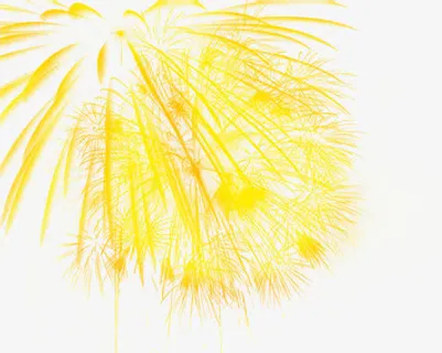 黄色高清国庆节礼花免抠