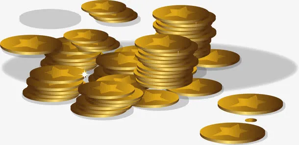 矢量手绘金币免抠