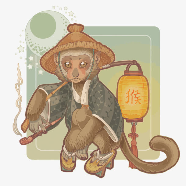 矢量十二生肖猴子免抠