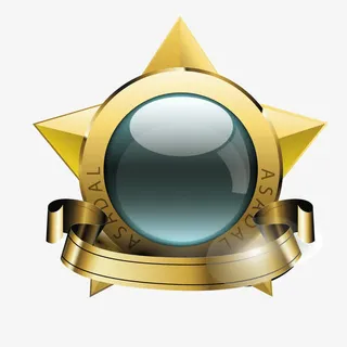 金色五角星标签免抠