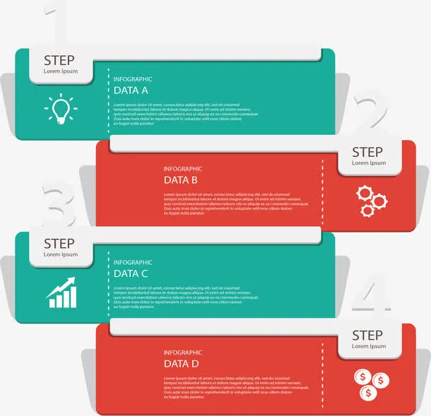 红绿色对比信息图表免抠