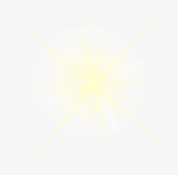 黄色闪耀光芒免抠