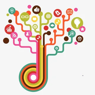 互联网音符树PNG下载免抠
