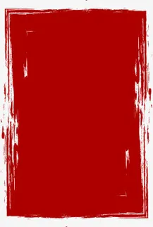 方形红色水墨画招聘设计免抠