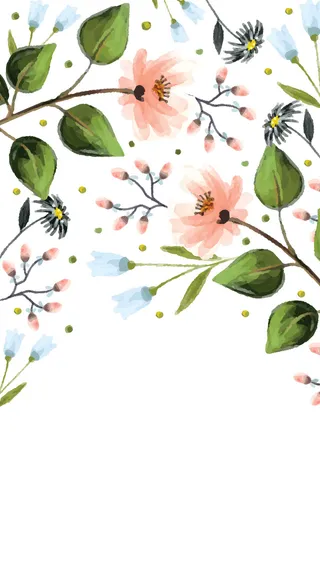 卡通花卉H5背景高清