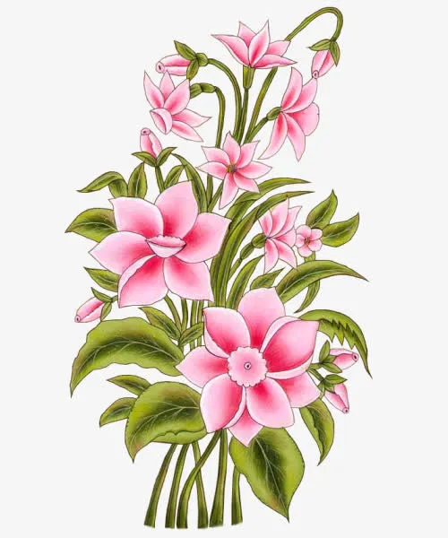 水彩红色花瓣植物素材免抠