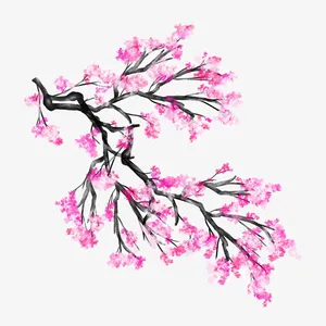 手绘古风花枝素材免抠