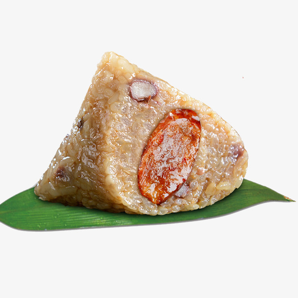 红豆香肠粽微距特写免抠