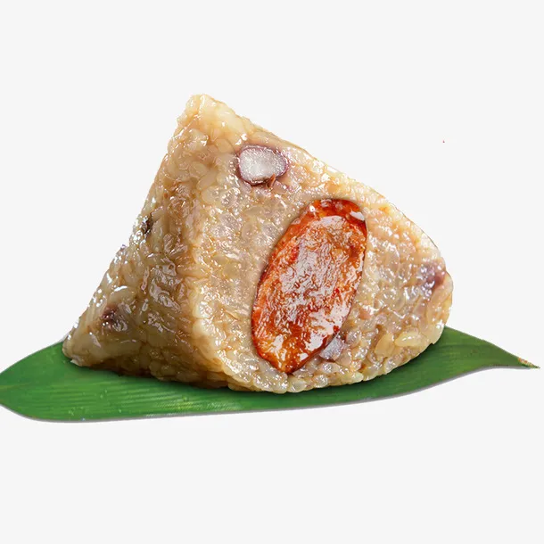 红豆香肠粽微距特写免抠