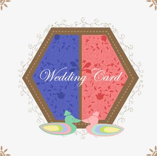 几何花朵鸳鸯底纹免抠