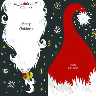 手绘卡通圣诞节贺卡矢量背景素材高清