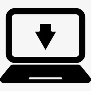 下载下来的箭头符号在笔记本电脑的屏幕图标免抠